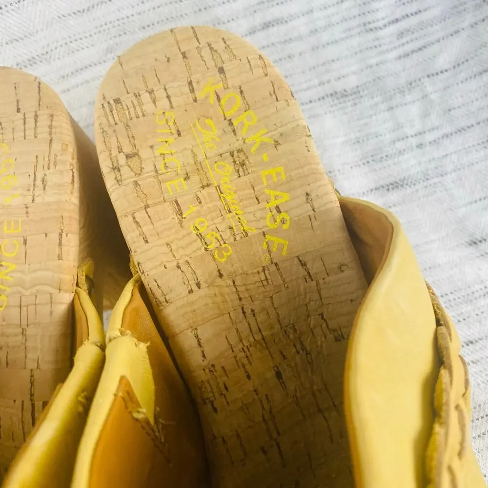 Kork-Ease Yellow Tilly Braided Studded Clog Mule Size 7 Cottage Minimalist NWOB - Picture 4 of 12